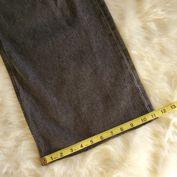 Agolde Lex Wide Leg Jean in Paradox Faded Black Size 28 Raw hem - Picture 14 of 14